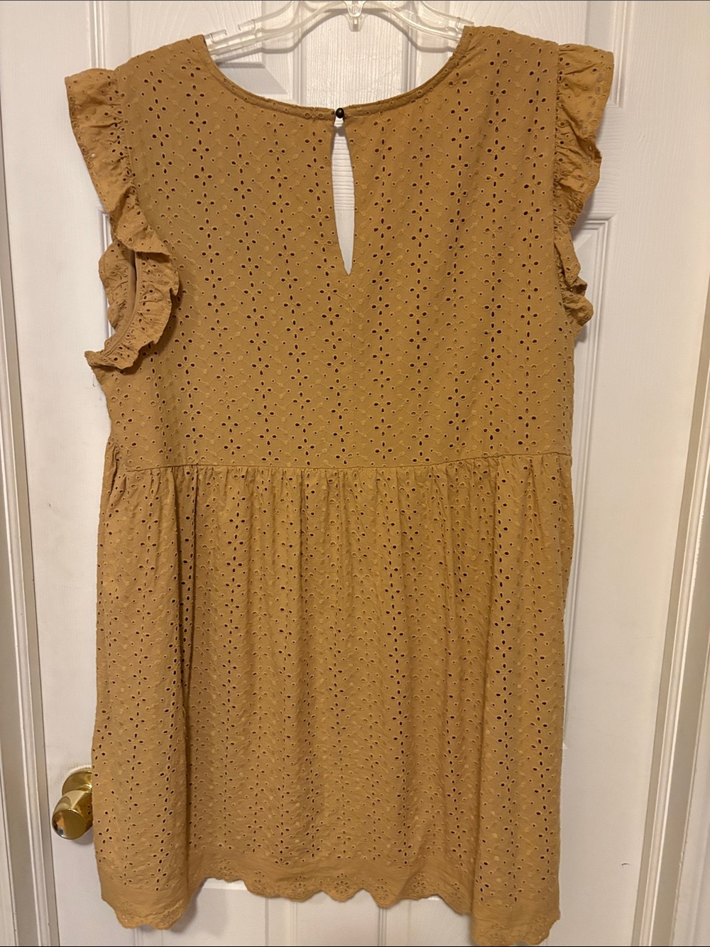 Knox Rose Mustard Eyelet Ruffle Sleeve Dress - Picture 4 of 4